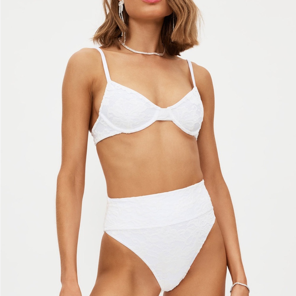 Beach Riot highway bottom white lace size small